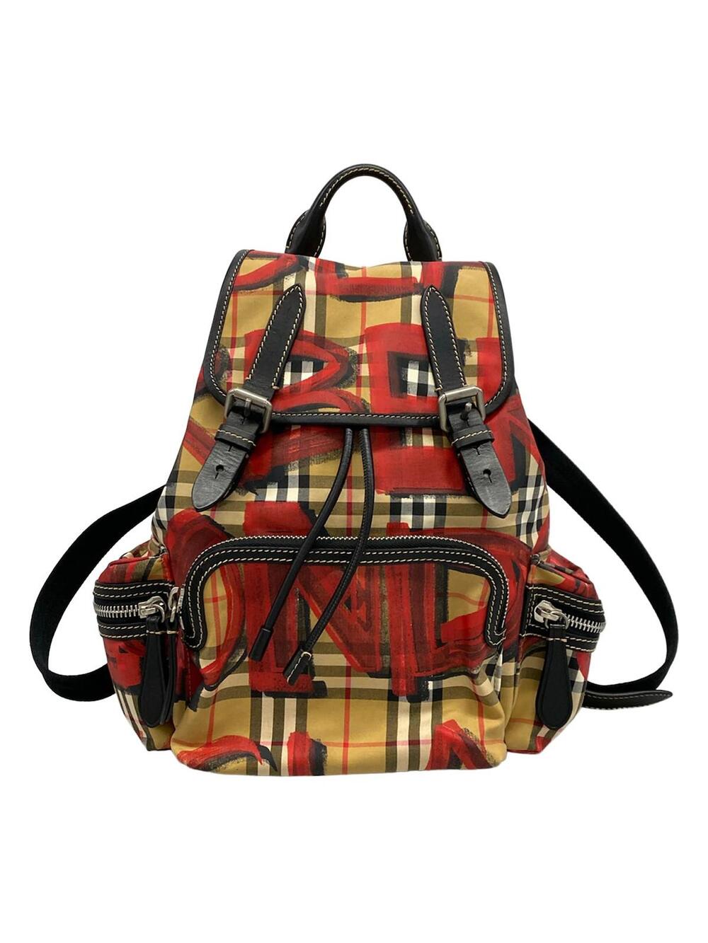 Burberry Beige Red Multi Nylon Leather #367183B96B